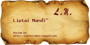 Liptai Manó névjegykártya